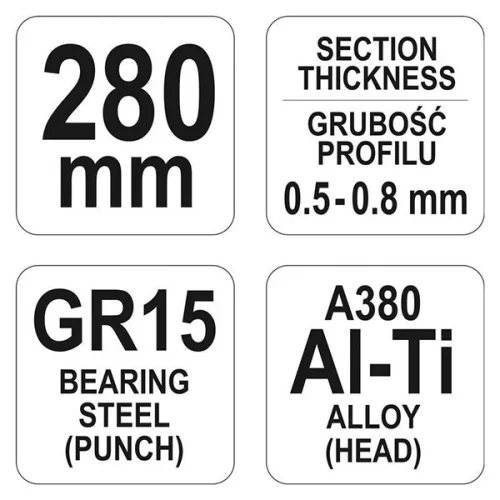 YATO YT-51311 Profilegyesítő fogó (gipszkartonozáshoz) 280 mm d= 0,5-0,8 mm