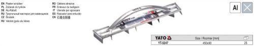 YATO YT-5247 Vakolatgyalu késes Alumínium 450 x 90 mm