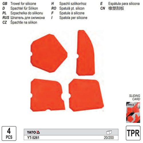 YATO YT-5261 Fugakihúzó szilikonlap 4 részes