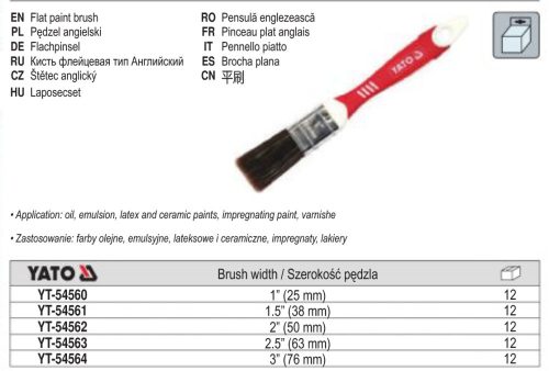 YATO YT-54561 Ecset műanyag nyéllel 1,5" kevert sörte