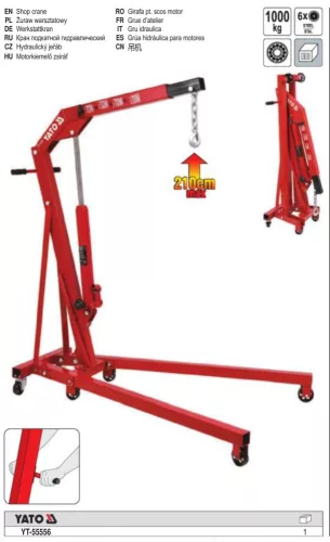 YATO YT-55556 Motorkiemelő zsiráf (műhelydaru) 1T
