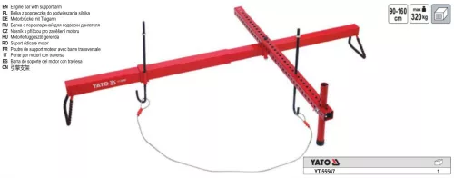YATO YT-55567 Motorfelfüggesztő gerenda 320 kg 900-1600 mm