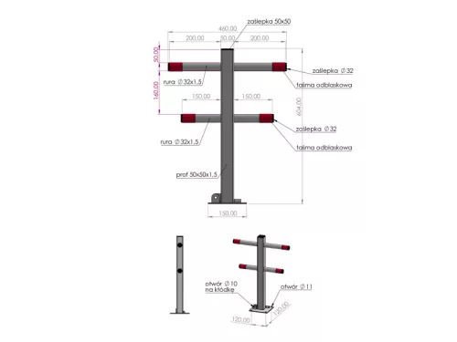 YATO YT-55745 Parkolásgátló lakattal (lakat nem tartozék)