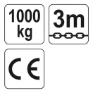 YATO YT-58951 Láncos emelő 1000 kg 3m emelőmagasság