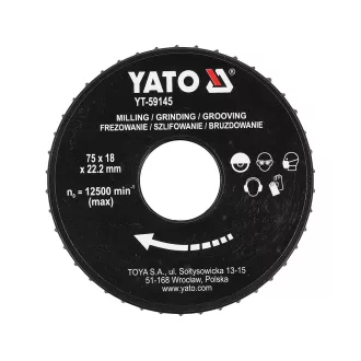   YATO YT-59145 Ráspolykorong sarokcsiszolóra fához 75 mm átmérő fogak a paláston