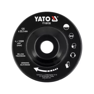   YATO YT-59158 Ráspolykorong sarokcsiszolóra fához 125 mm átmérő fogazott része lapos, egyenes, finom fogazással