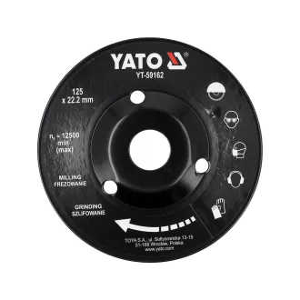   YATO YT-59162 Ráspolykorong sarokcsiszolóra fához 125 mm átmérő fogazott része döntött durva fogazással