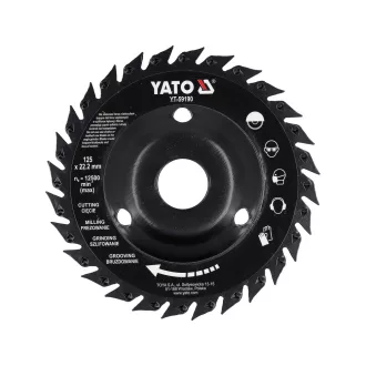   YATO YT-59190 Ráspoly és fűrészkorong sarokcsiszolóra fához 125 mm átmérő