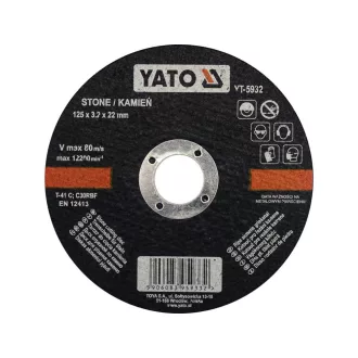 YATO YT-5932 Vágókorong kőre 125 x 1,5 x 22 mm