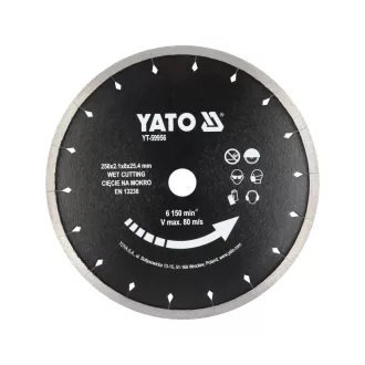   YATO YT-59956 Kerámiához és kemény csempéhez nedves vágókorong 250 x 25,4 x 2,1 mm 6150 Rpm