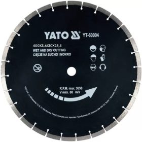   YATO YT-60004 Gyémánt vágókorong 400 x 3,6 x 10,0 x 25,4 mm szegmentált