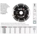 YATO YT-60004 Gyémánt vágókorong 400 x 3,6 x 10,0 x 25,4 mm szegmentált