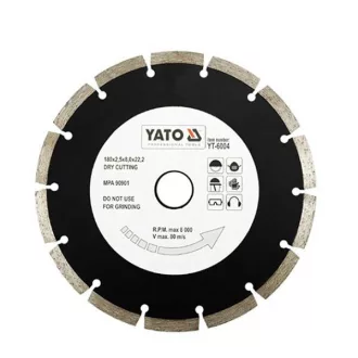   YATO YT-6004 Gyémánt vágókorong 180 x 2,5 x 8,0 x 22,2 mm szegmentált