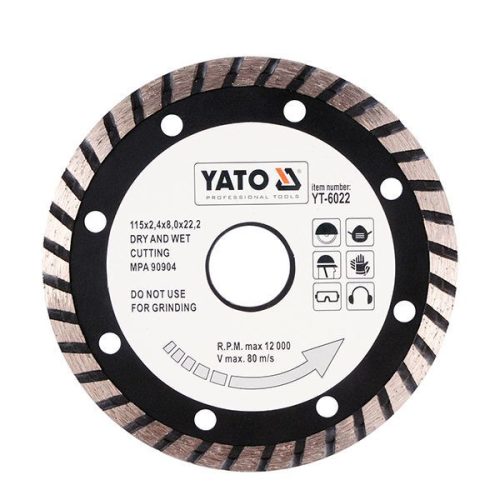 YATO YT-6025 Gyémánt vágókorong 230 x 3,1 x 8,0 x 22,2 mm turbo
