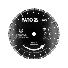   YATO YT-60270 Gyémánt vágótárcsa járdalapokhoz és betonhoz vágógépre 350 x 25,4 mm