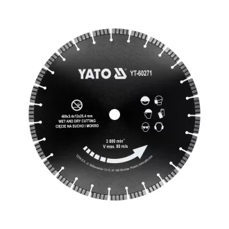   YATO YT-60271 Gyémánt vágótárcsa járdalapokhoz és betonhoz vágógépre 400 x 25,4 mm