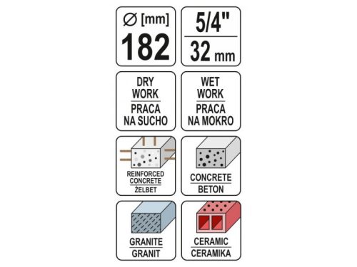 YATO YT-60379 Gyémánt fúrókorona 182 mm