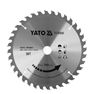   YATO YT-60686 Fűrésztárcsa fához 235 x 25,4 x 1,8 mm / 36T