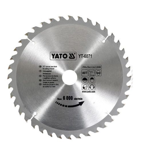 YATO YT-6071 Fűrésztárcsa fához 250 x 30 x 2,2 mm / 40T