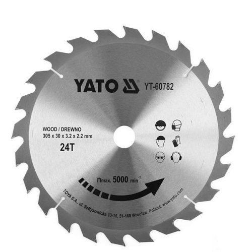 YATO YT-60782 Fűrésztárcsa fához 305 x 30 x 2,2 mm / 24T