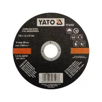 YATO YT-6103 Vágókorong fémre 125 x 1,2 x 22 mm inox