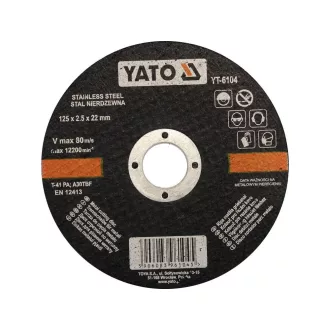 YATO YT-6104 Vágókorong fémre 125 x 2,5 x 22,2 mm inox
