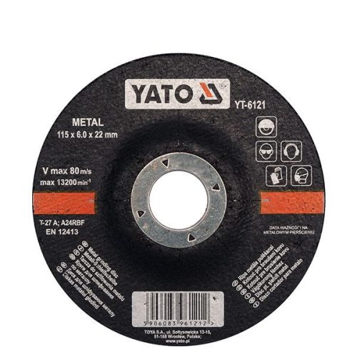 YATO YT-6121 Tisztítókorong fémre 115 x 6,0 x 22,2 mm