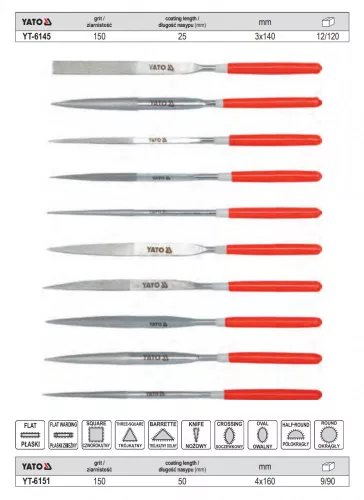 YATO YT-6151 Tűreszelő készlet 10 részes 4,0 x 160 mm
