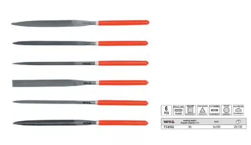 YATO YT-6162 Tűreszelő készlet 6 részes 5,0 x 180 mm