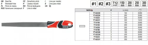 YATO YT-6180 Lapos reszelő 150 mm / #2 közepes