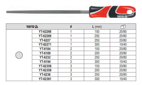 YATO YT-62268 Kerek reszelő 150 mm / #1 durva