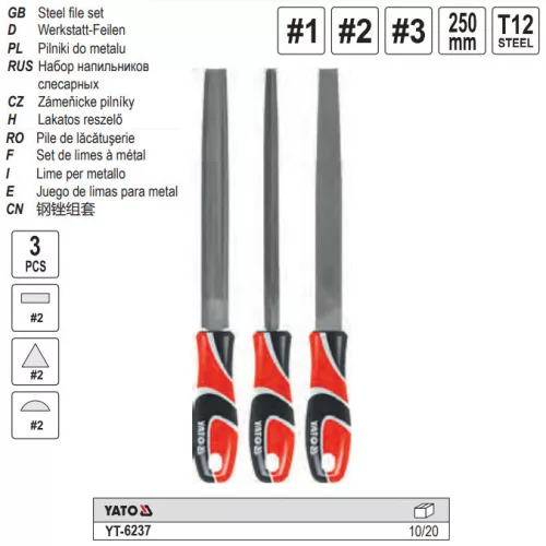 YATO YT-6237 Reszelő készlet 3 részes 250 mm