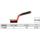 YATO YT-6349 Drótkefe 5 soros műanyag nyéllel nylon 180mm