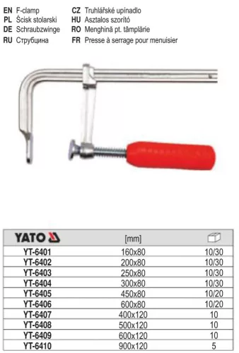 YATO YT-6401 Gyorscsavarszorító 160 x 80 mm