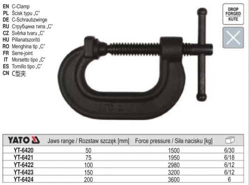 YATO YT-6423 C szorító 150 mm 3200 kg