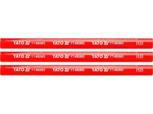 YATO YT-692603 Ácsceruza 175 mm fára piros (3 db/csomag)