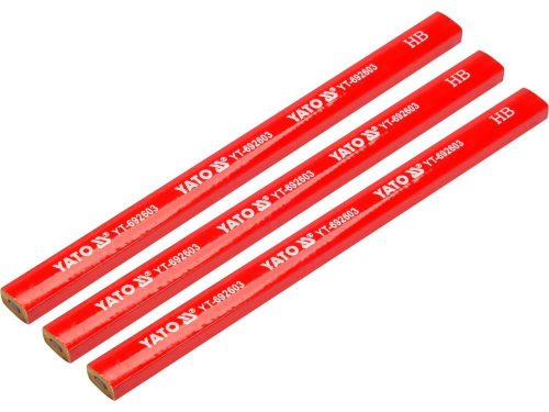 YATO YT-692603 Ácsceruza 175 mm fára piros (3 db/csomag)