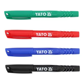   YATO YT-69304 4 db - os műszaki jelölőfilc készlet fekete - zöld - kék - piros