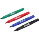 YATO YT-69304 4 db - os műszaki jelölőfilc készlet fekete - zöld - kék - piros