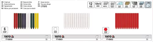 YATO YT-69932 Zsírkréta piros (12 db/csomag)