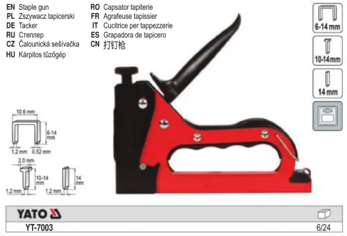 YATO YT-7003 Tűzőgép 6-14 mm
