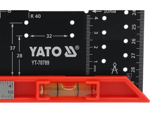 YATO YT-70789 Acél derékszög jelölő lyukasztásokkal, szögmér