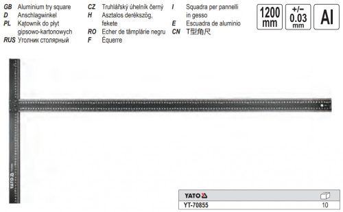 YATO YT-70855 Gipszkartonos T-derékszög 1200 mm alumínium