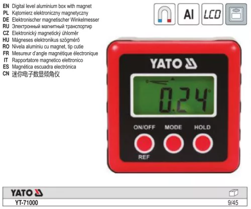YATO YT-71000 Digitális szögmérő mágneses