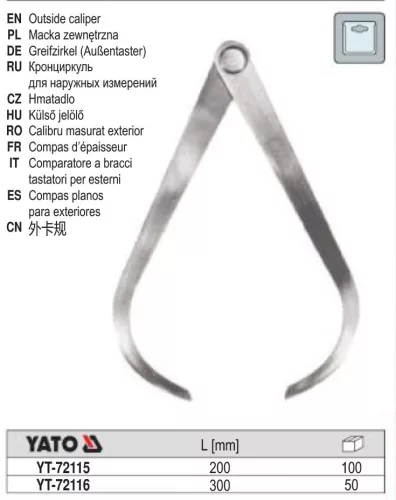 YATO YT-72116 Külső tapintókörző 300 mm