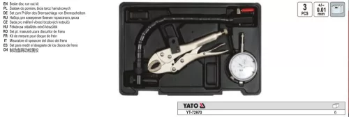 YATO YT-72970 Féktárcsa ütésmérő készlet 3 részes 10/0,01 mm