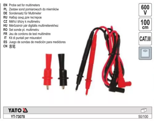 YATO YT-73078 Mérőkábel digitális multiméterhez