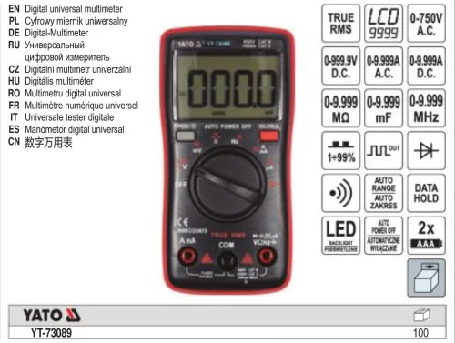 YATO YT-73089 Digitális multiméter TRUE RMS