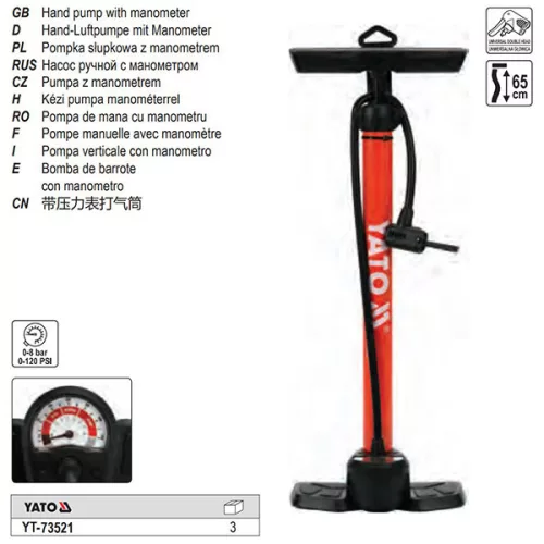 YATO YT-73521 Pumpa nyomásmérővel
