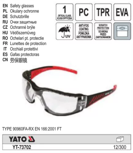 YATO YT-73702 Védőszemüveg víztiszta